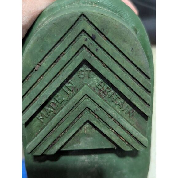 Hunter Uniroyal Vintage Unisex Rare Green Weathered Wellingtons Boots Size T5 - Picture 8 of 10